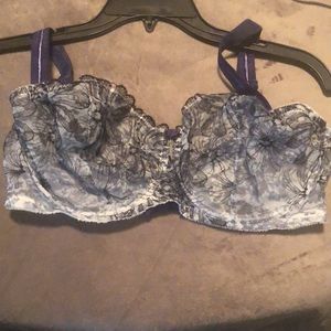 Paramour Demi Blue Lace Bra.  Used. 38DD